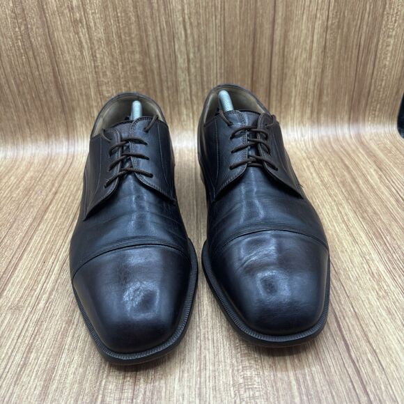 BALLY ROGERS CAP TOE MEN DRESS SHOES BROWN LEATHER OXFORD LACE‎ UP US 11.5 D main image 8